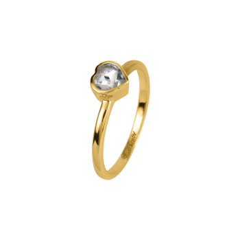 Jacques Lemans SE-R157C54 Damen Ring Gr. 54 Sterlingsilber vergoldet mit White Topaz